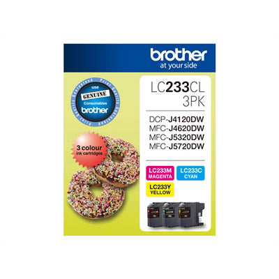 Brother LC-233XLCL-3PK OEM Ink Cartridge High Yield Colour Value Pack C/M/Y_1049254_B233CMY