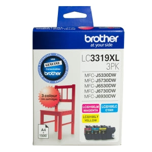 Brother LC-3319XL-3PK OEM Ink Cartridge Colour Value Pack C/M/Y_1049256_B3319XLCMY
