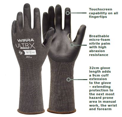Ultr-X LCLDXN Cut D Nitrile Coated Gloves With Extended Cuff_LCLDXN