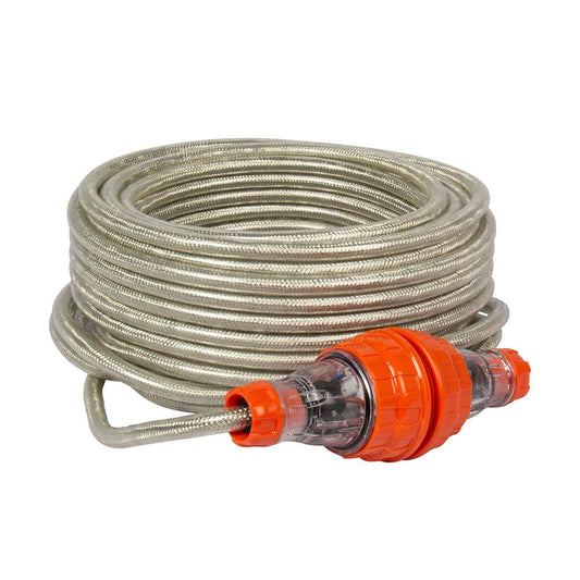 Braided Extension Lead IP66 15A Cable 10A Plug 20m 62043157 EL20M10AMB