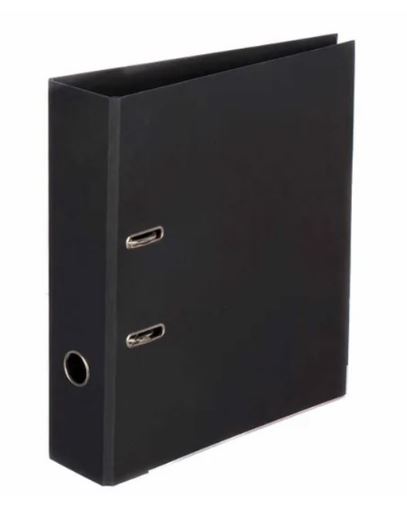 Bibbulmun Linen Lever Arch File A4 Black_40055673_Bibblinenblack
