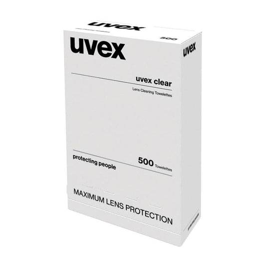 uvex Clear Lens Cleaning Towelettes Dispenser Box Pk 500 90080130 1003