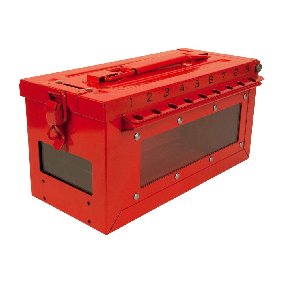 Portable Group Lock Box With Key & Side Window 18 Lock 282654 S601