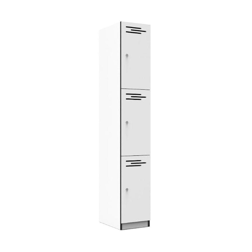 3 Door Melamine Locker Natura White 1,850 x 305 x 455mm_40045058_WRML-305/3 / NW