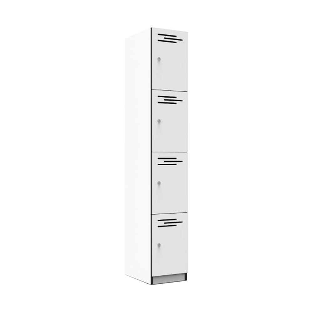 4 Door Melamine Locker Natural White 1,850 x 305 x 455mm_40045060_WRML-305/4 / NW