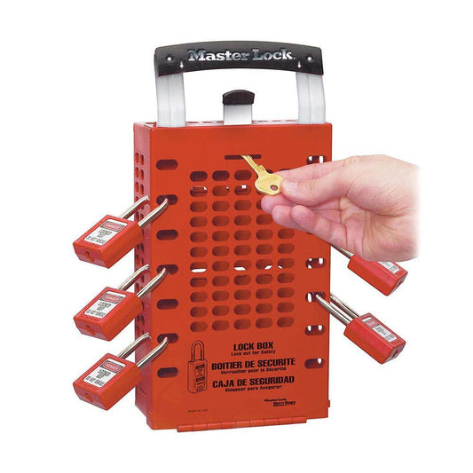 Latch Tight&trade; Wall Mountable Group Lock Box 14 Lock Red 91010135 0503RED