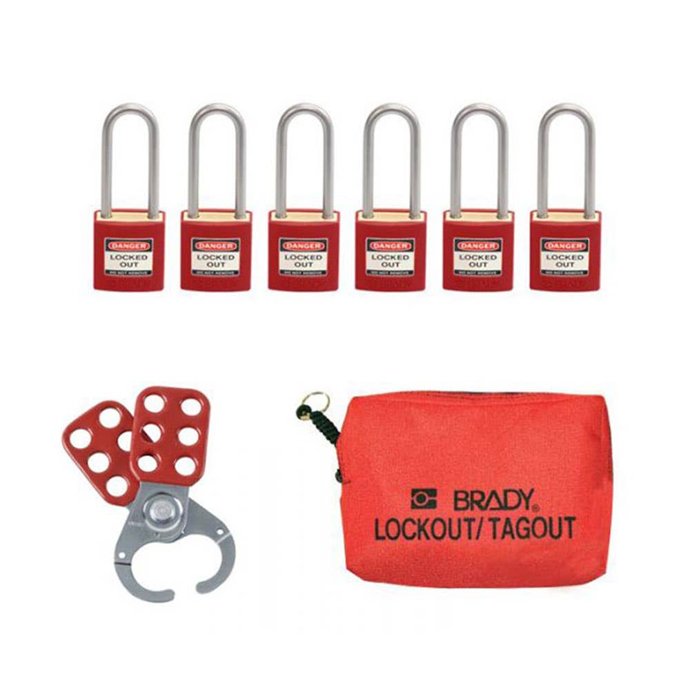 Lockout Brass Padlock Kit with Hasp & Pouch 40034677 879820