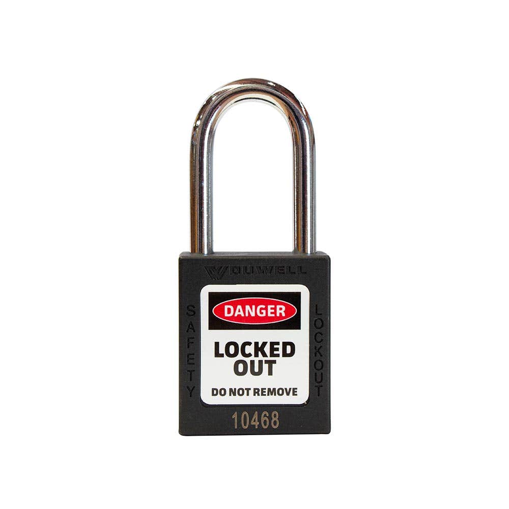 Lockout Safety Padlock Keyed Different Black 38/44mm 55075170 LOSPBLK