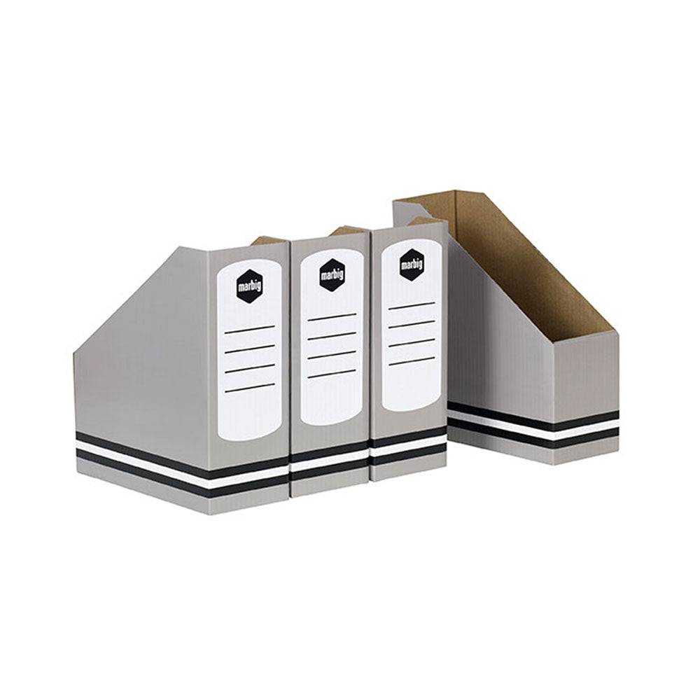 Marbig Magazine Box 80050A Grey 4pk_39420100_80050A