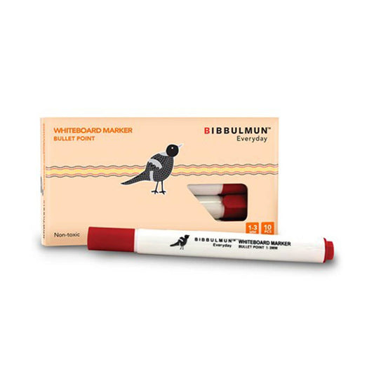 Bibbulmun Whiteboard Marker Bullet Point Pack 10 Red 925700503 NPL-925700503