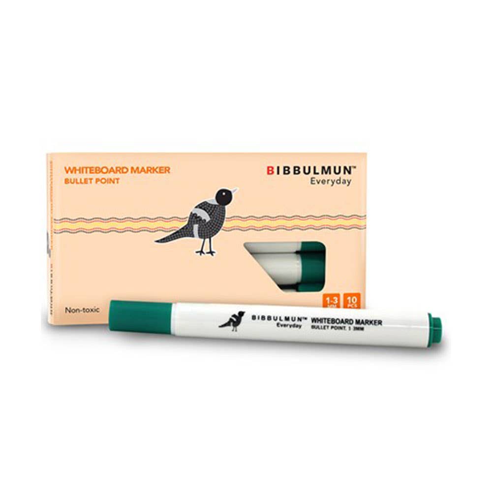 Bibbulmun Whiteboard Marker Bullet Point Pack 10 Green 925700504 NPL-925700504