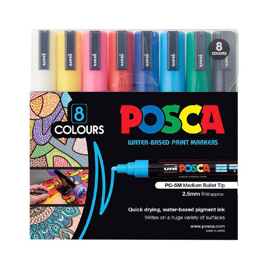 Marker Paint PC 5M Assorted Colours 8 Pack Posca_536061_PC5M8A