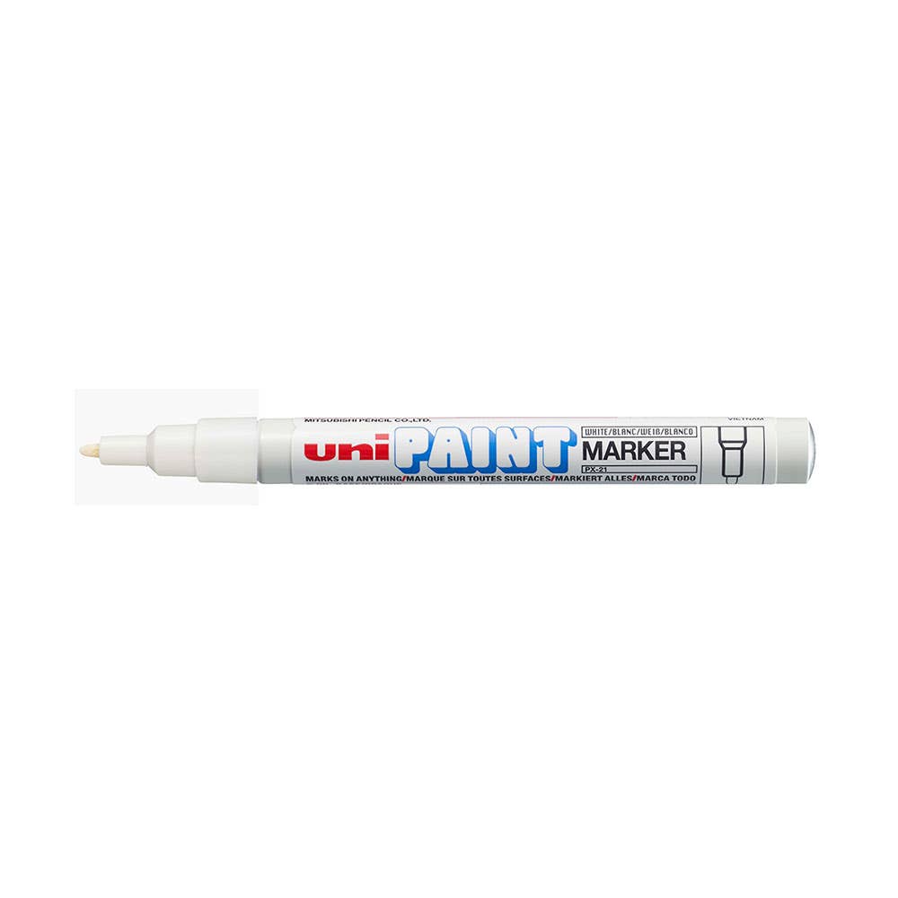 PX21 Fine Bullet Tip Paint Marker White 1.2mm 179208 PX21WH