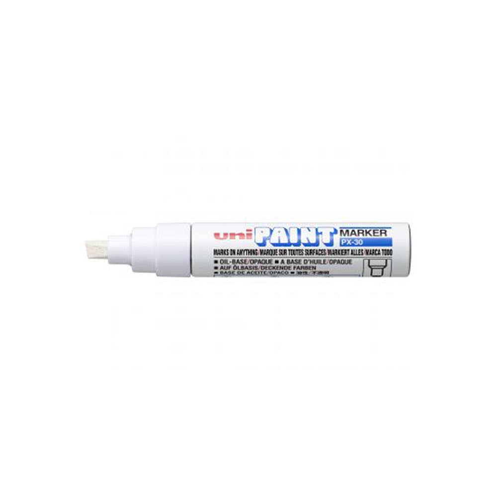 Uniball PX30 Paint Marker Marker Chisel Point 4mm Box 6 White 88004167 PX30BWH