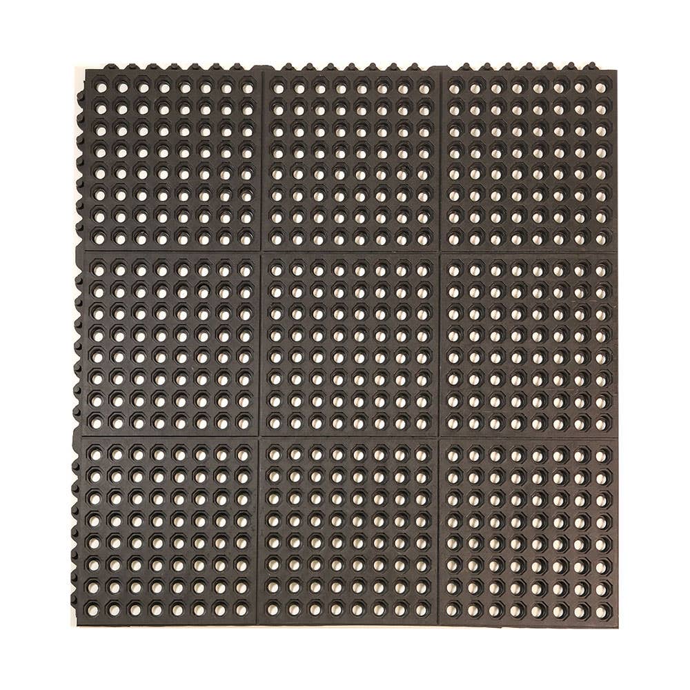 24/Seven Rubber Mat with Holes Black 900 x 900mm 460830 247H3x3BK