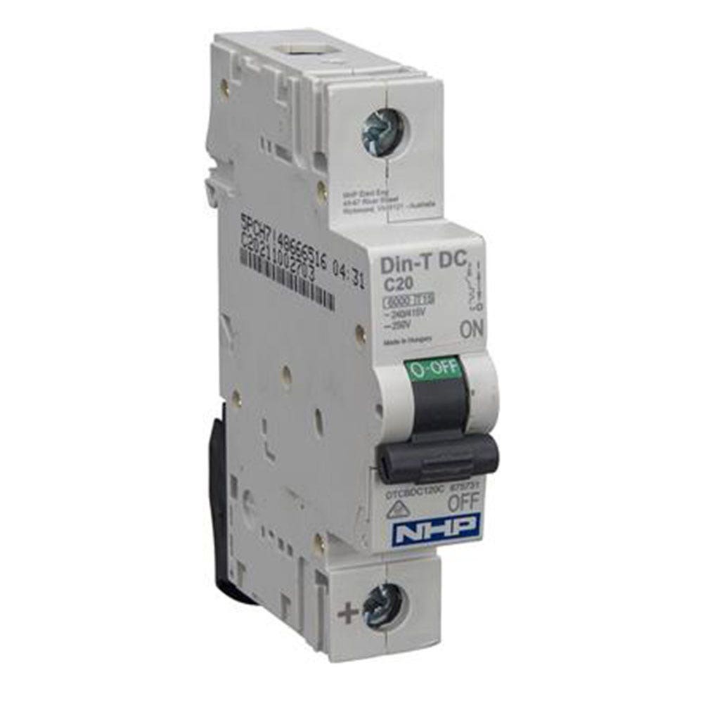 Miniature Circuit Breaker DIN-T DC 6kA 1 Pole 2A C Curve 40018020 DTCBDC102C