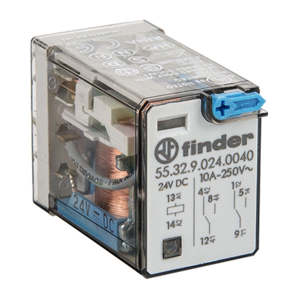 Miniature General Purpose Relay 10A 2CO 24VDC Coil With MI 40018019 553290240020