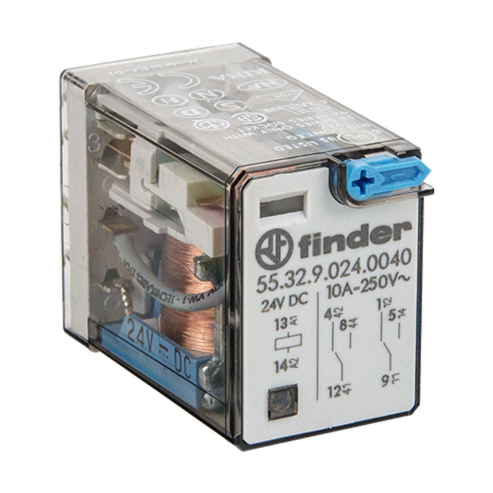 Miniature General Purpose Relay 7A 4CO 24VDC Coil With PB & LED & MI 40018056 5534007424VDC