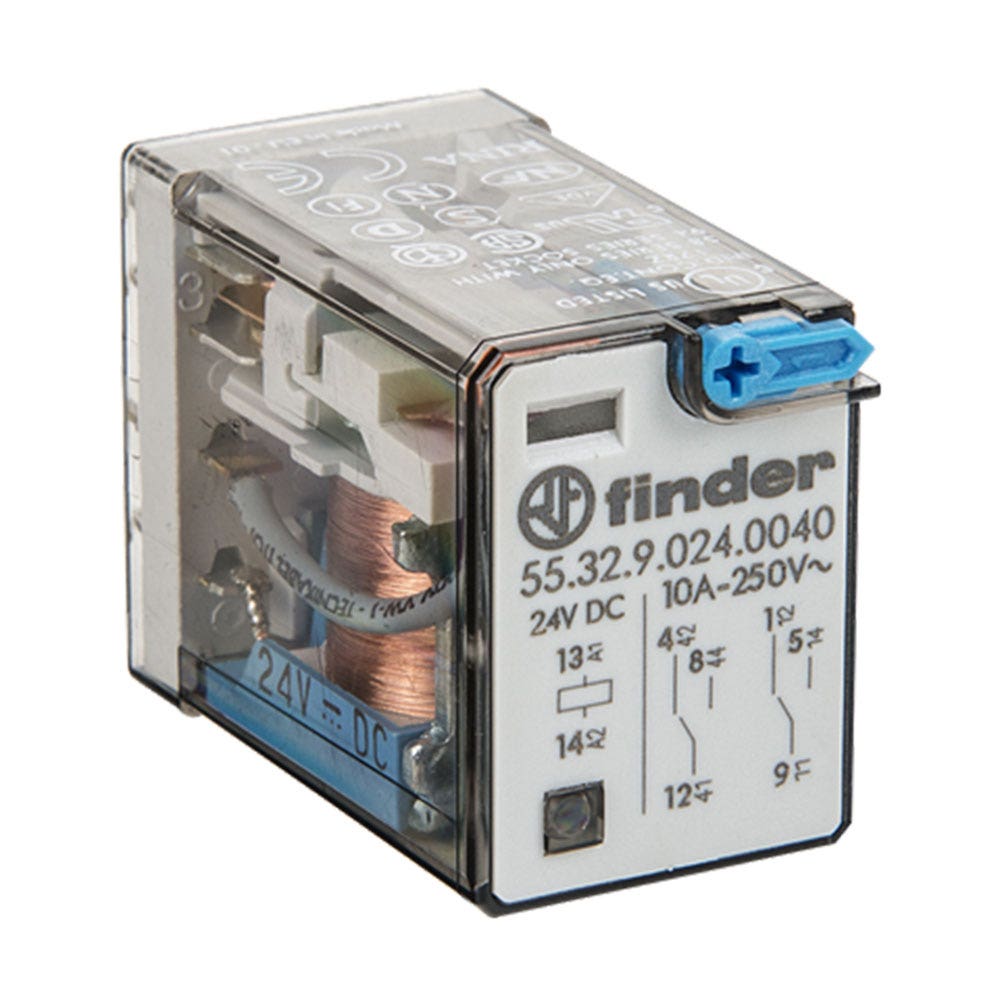 Miniature General Purpose Relay 7A 4CO 24VDC Coil With PB & LED & DIODE & MI 40018039 5534009424VDC