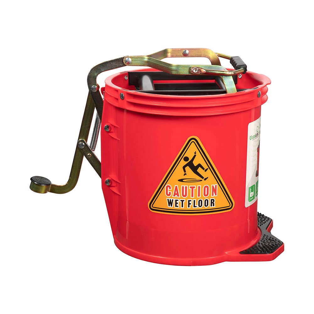 Heavy Duty Metal Wringer Mop Bucket 16L Red 1046738 12003