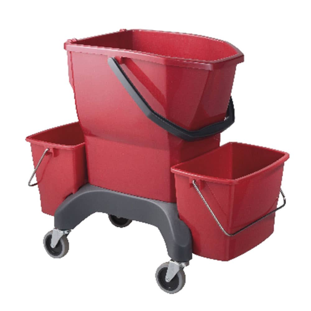 Mop Bucket Plastic 25L + 2 x 7L Detachable Buckets Red Ezy Ergo 286787 165479
