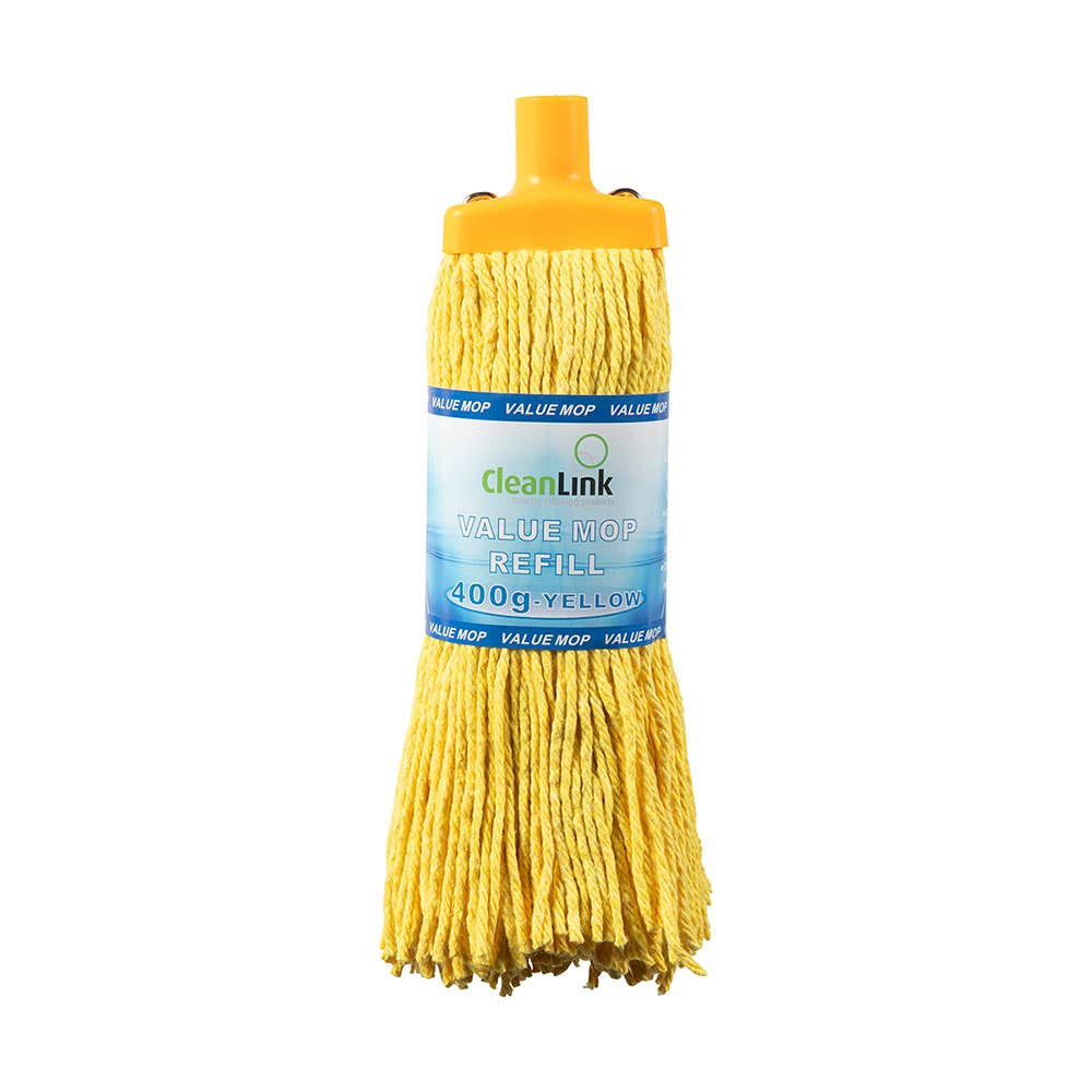 Cleanlink Mop Heads 12040 Coloured 400Gm Yellow_1031186_12040