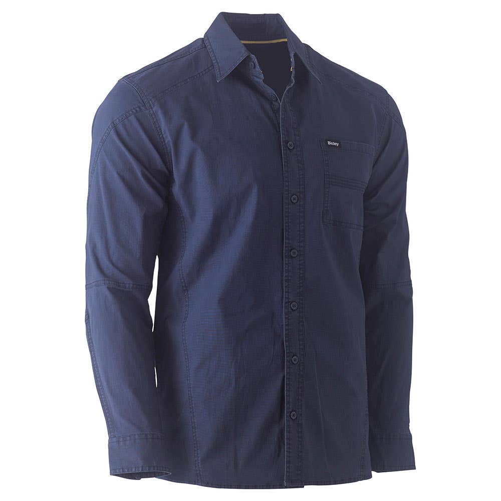 Shirt L/S Cotton Stretch Flex + Move Navy L Bisley 40013560 BS6146 BPCTL NLA