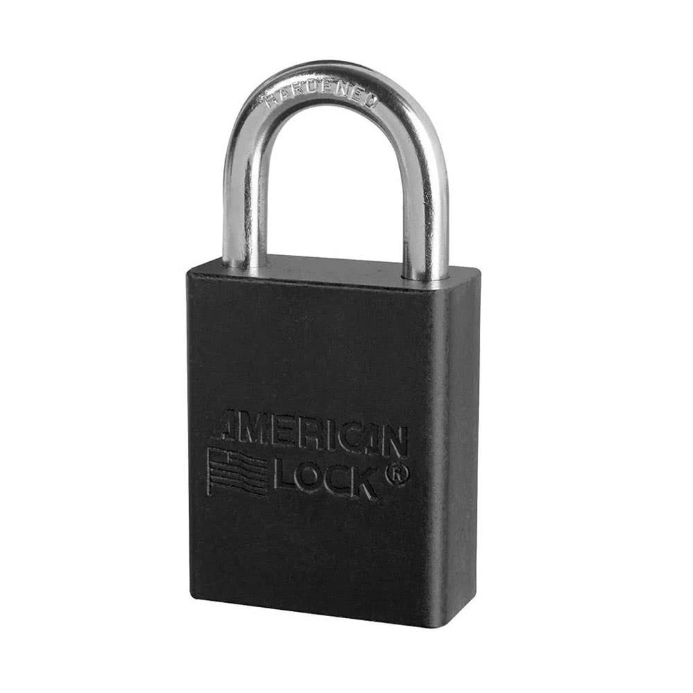 Anodised Aluminium Lockout Padlock 25mm Shackle Black 40040833 S1105BLK