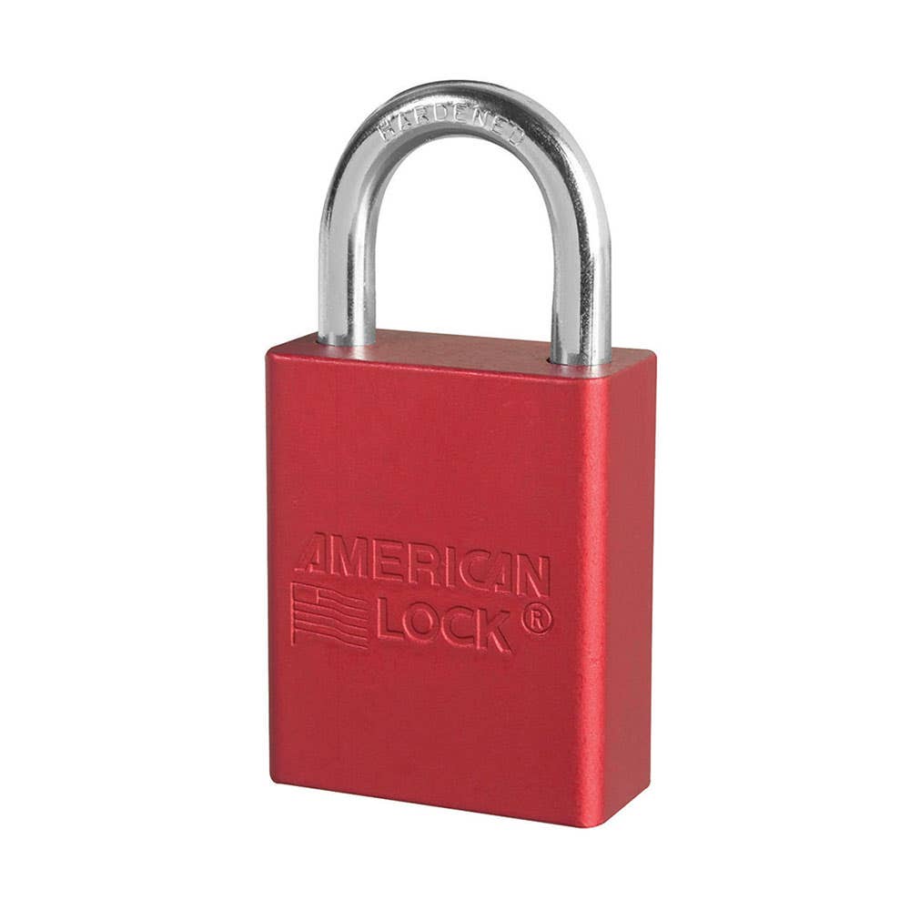 Anodised Aluminium Lockout Padlock 25mm Shackle Red 40040839 S1105RED