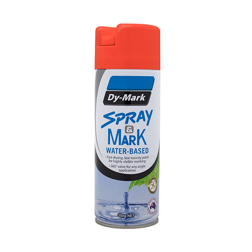 Paint Marking Out Spray + Mark Water Based Fluro Orange 350g Dy Mark 462658 40063526