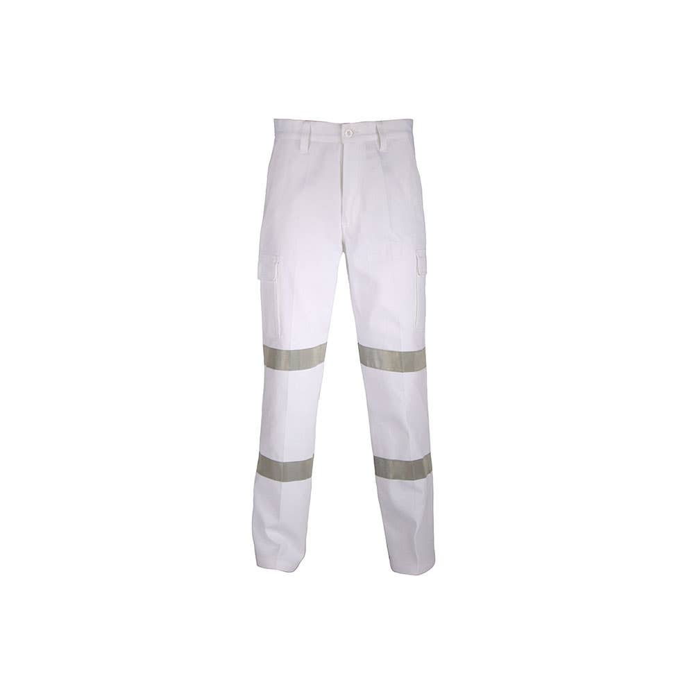 311gsm Cotton Drill Cargo Pants White 97R With 3M8906 R/tape 417228 3361-WHT-97R