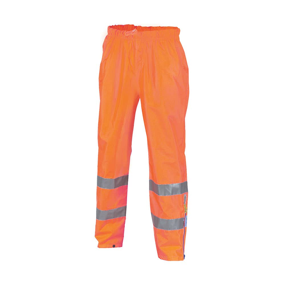 Pants Wet Weather Large Orange 300D Poly PU 3M Tape Hi Vis D/N 79904130 3872-O-L