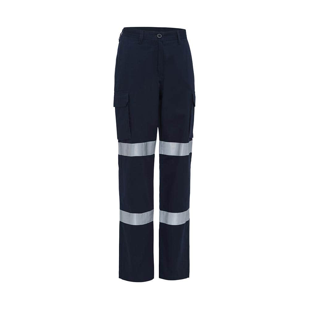 Pants Womens Cargo Taped Biomotion Cotton Drill 235gsm 10 Navy Akurra_55551322_AKPCL4001T_BPCT10
