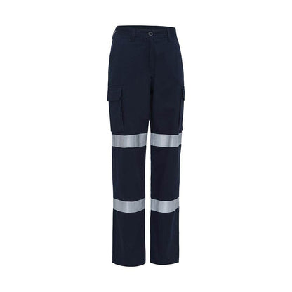 Pants Womens Cargo Taped Biomotion Cotton Drill 235gsm 10 Navy Akurra_55551322_AKPCL4001T_BPCT10