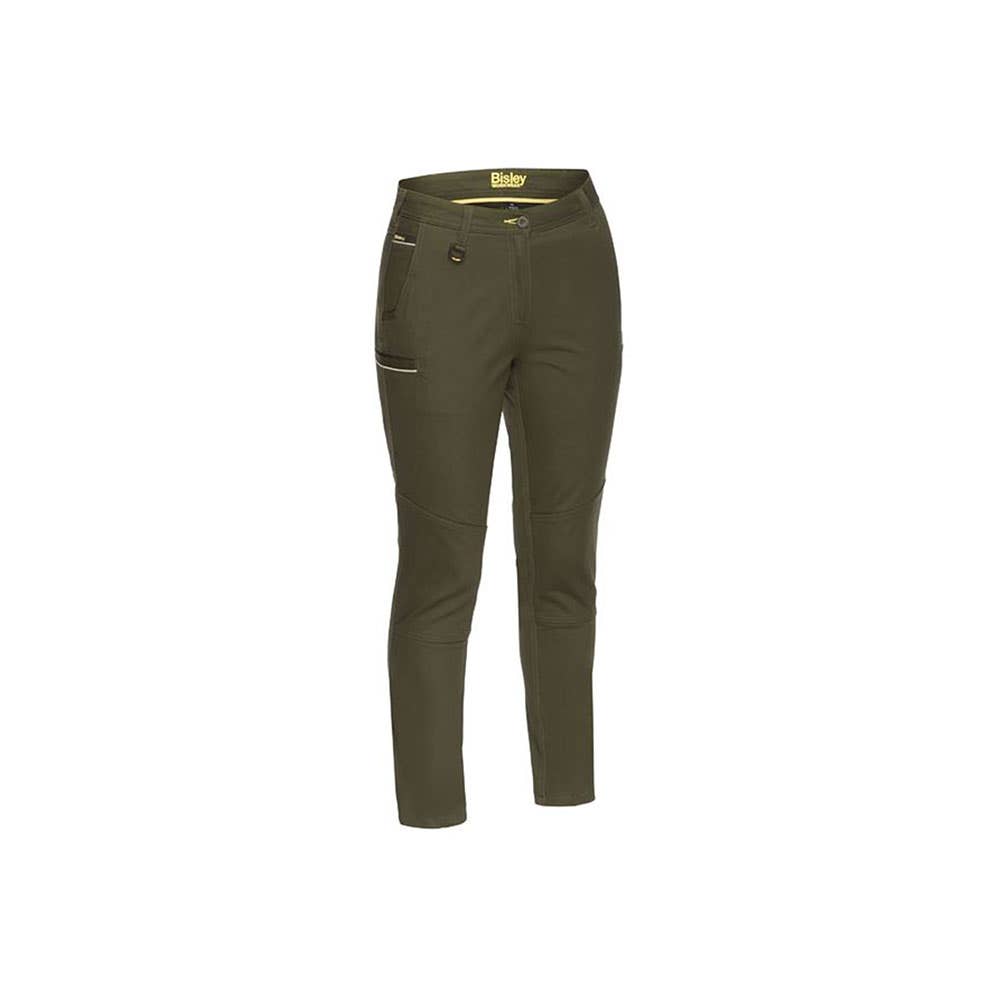 Pants Womens Stretch Cotton Pants Mid Rise Bisley 10 Olive BPL6015 BOLV10 40021300 BPL6015 BOLV10