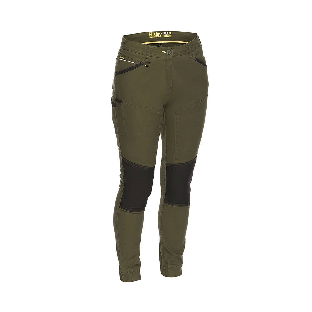 Pants Womens Flex & Move Stretch Cotton Shield Bisley 10 Olive BPL6022 BOLV 40021380 BPL6022 BOLV10
