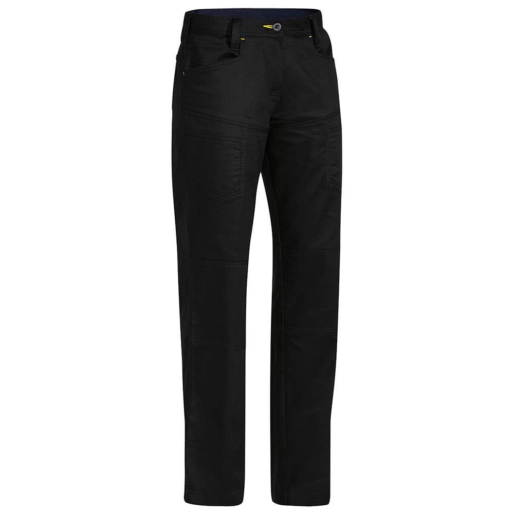 Pants Work 10 Black Cotton Twill Ripstop 234gsm Vent X Airflow Bisley_36002067_BPL6474_BBLK10