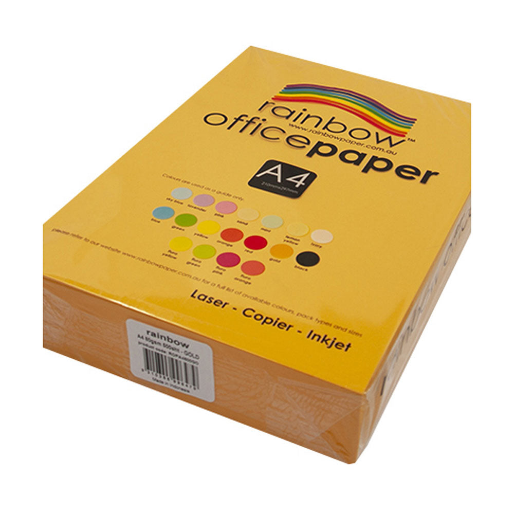 A4 Copy Paper 80gsm Bright Gold 500 Pack Rainbow_40045199_47668