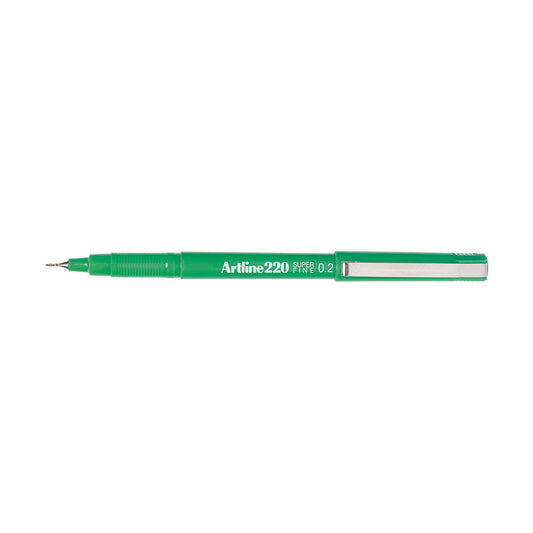 Artline 220 Fineliner Pen 0.2mm Box 12 Green_925004004_122004