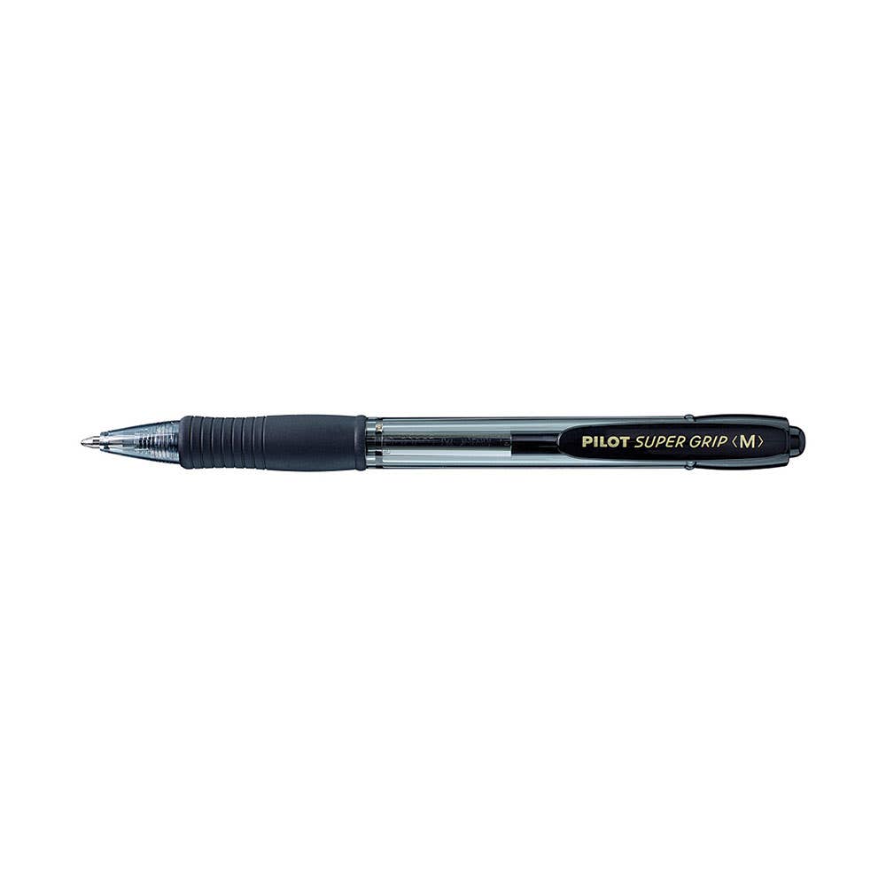 Supergrip Retractable Ballpoint Pen Medium 1mm Black 12 Pk 935302401 22475