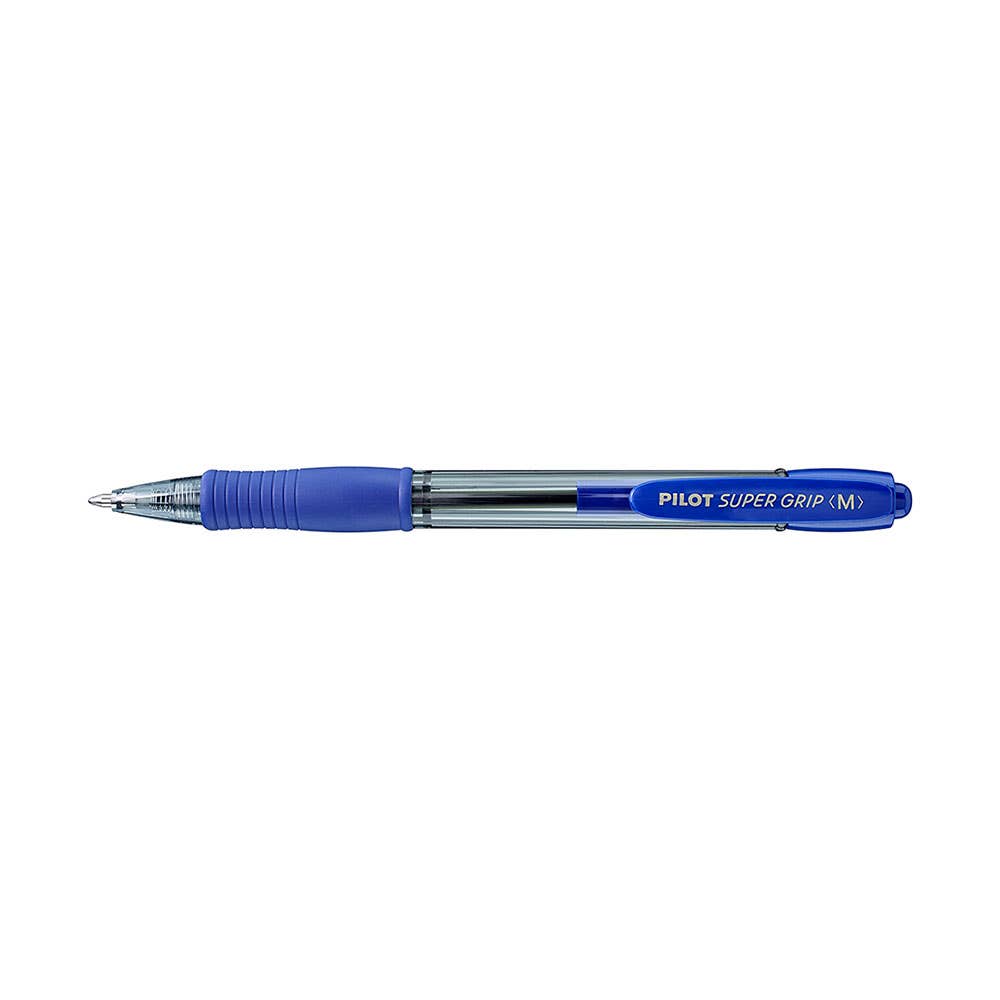 Supergrip Retractable Ballpoint Pen Medium 1mm Blue 12 Pk 935302402 22476