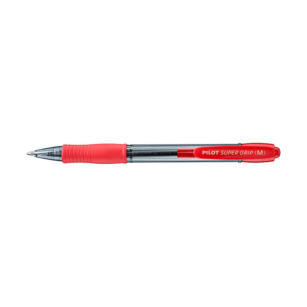 Pilot Retractable BP Pen BPGP-10R Super Grip Medium 1mm Pk 12 Red_935302403_22477