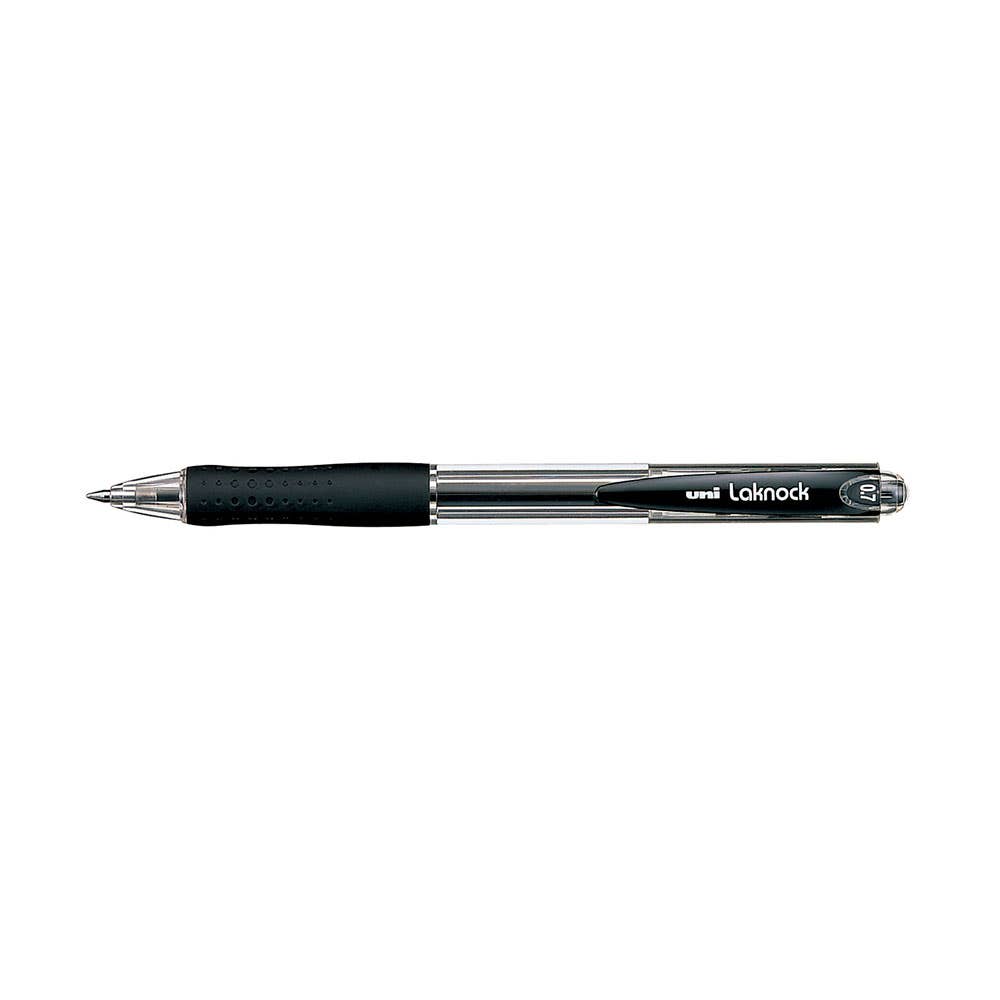 Laknock Retractable Ballpoint Pen Fine Tip 0.7mm Black 12 Pk 16197703 SN100FBK