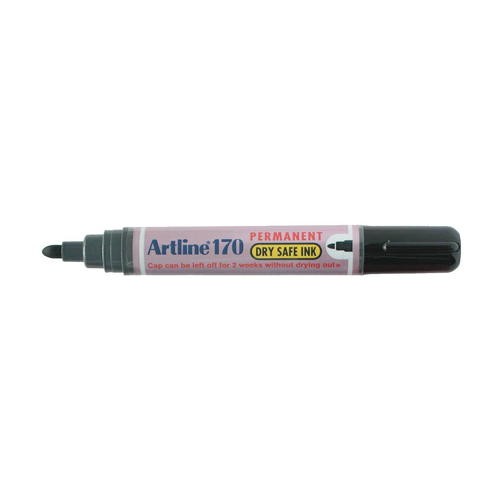 Artline 170 Dry Safe Permanent Marker Bullet Tip 2mm Black 90830000 101701