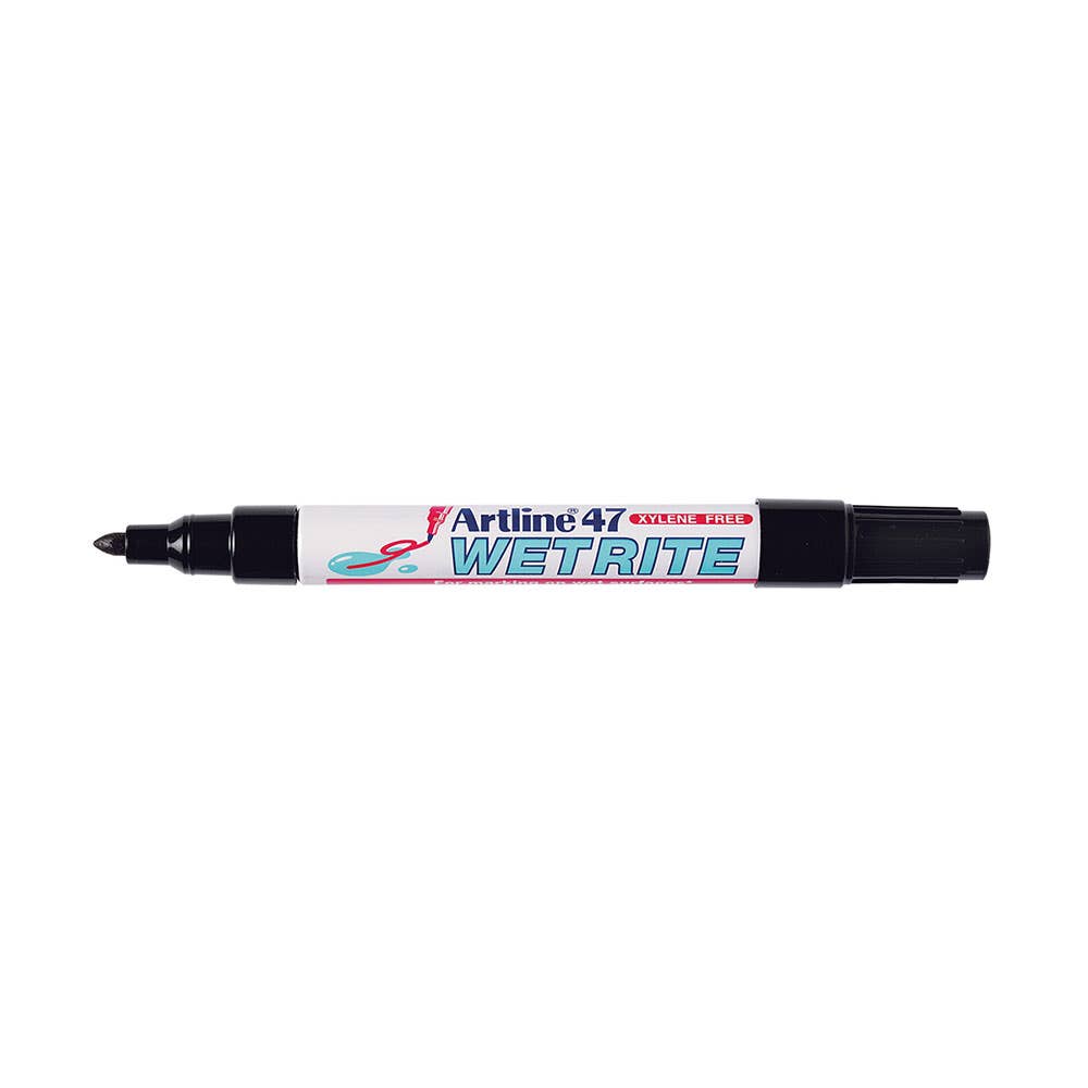 47 Wetrite Wet Surfaces Permanent Marker Bullet Tip Black 1.5mm 90838001 104701