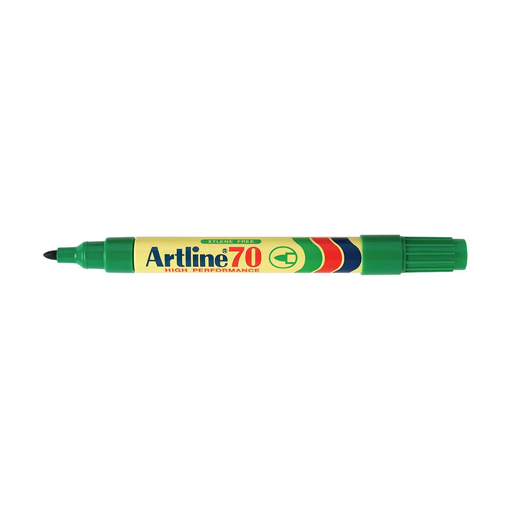 Artline 70 Permanent Marker Bullet Point 1.5mm Box 12 Green 925007004 107004
