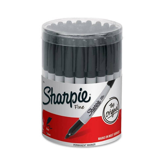 Sharpie Permanent Marker Fine Tip 1.0mm Black 36 Cannister 40048965 93851