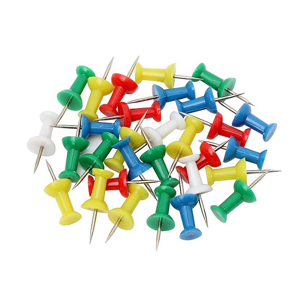 Hangsell Push Pins Assorted Colours 30 Pack 38903900 975268