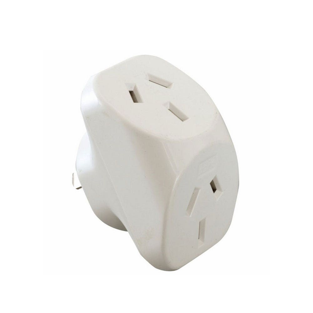 Double Adaptor Vertical 3 Pin 10A 250V 2.4kW 3430003 HPDBLAP