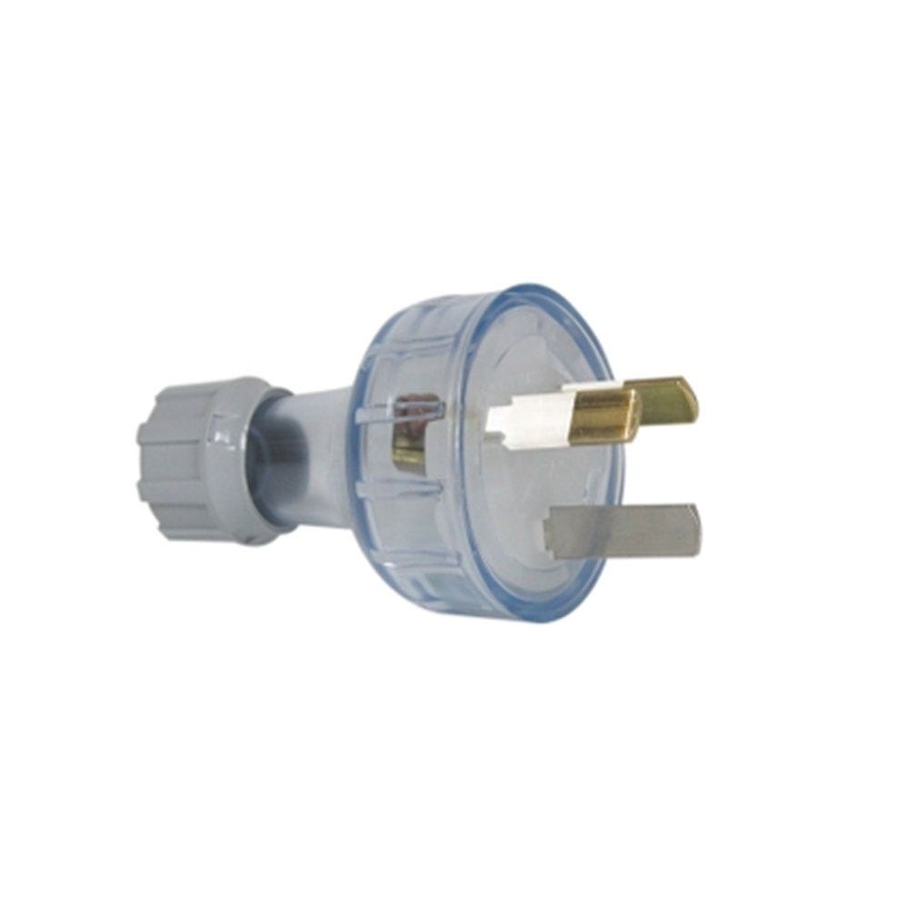 Plug Straight 10A 250V 3 Flat Pin Extra Heavy Duty PVC Transparent 95258164 95258164 CLI439SXHDTR